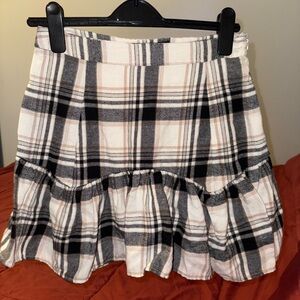 Forever 21 Plaid Mini Skirt - Black and Cream
